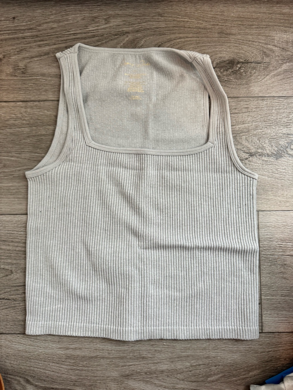 Women's Ribbed Square-Neck Tank Top - Cream